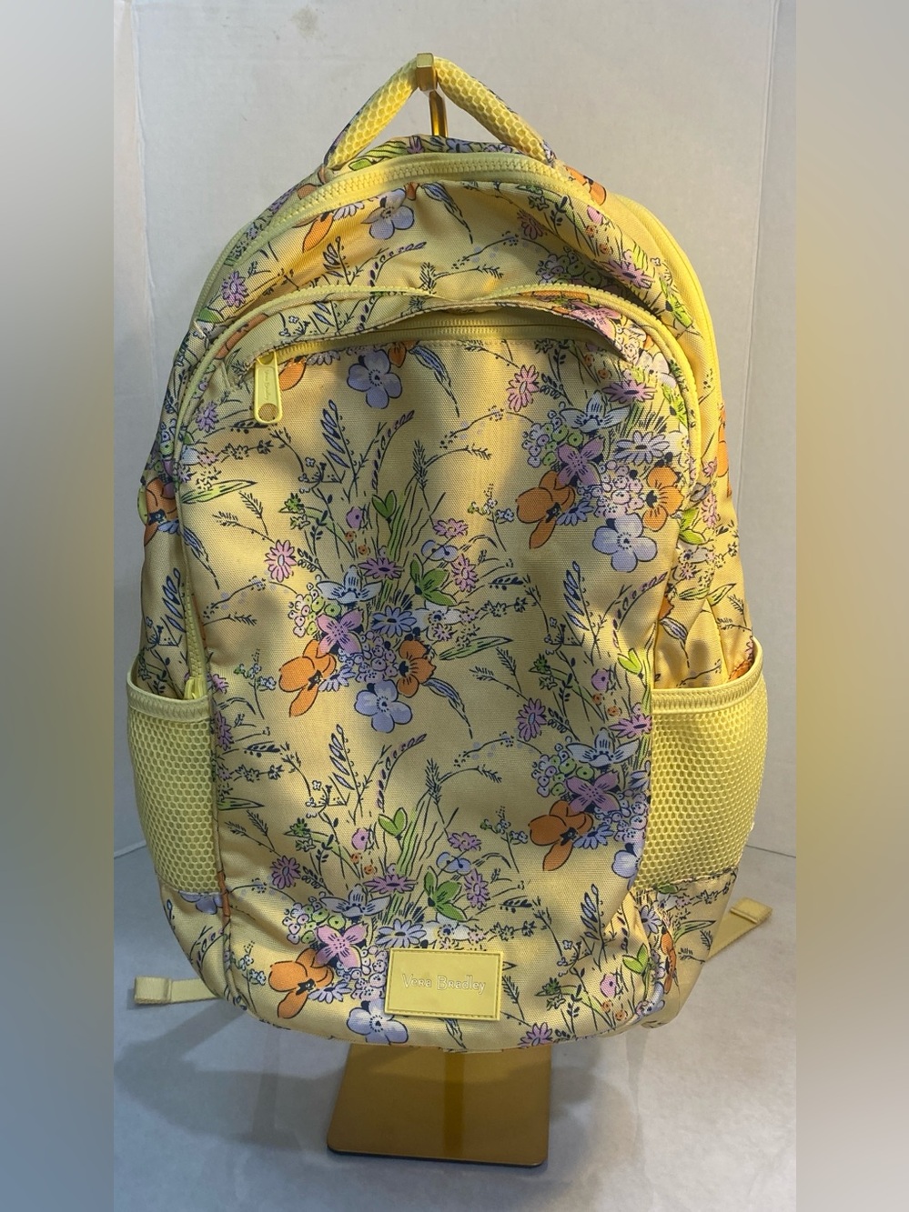 Vera Bradley ReActive Grand Backpack Sunny Garden Floral Yellow